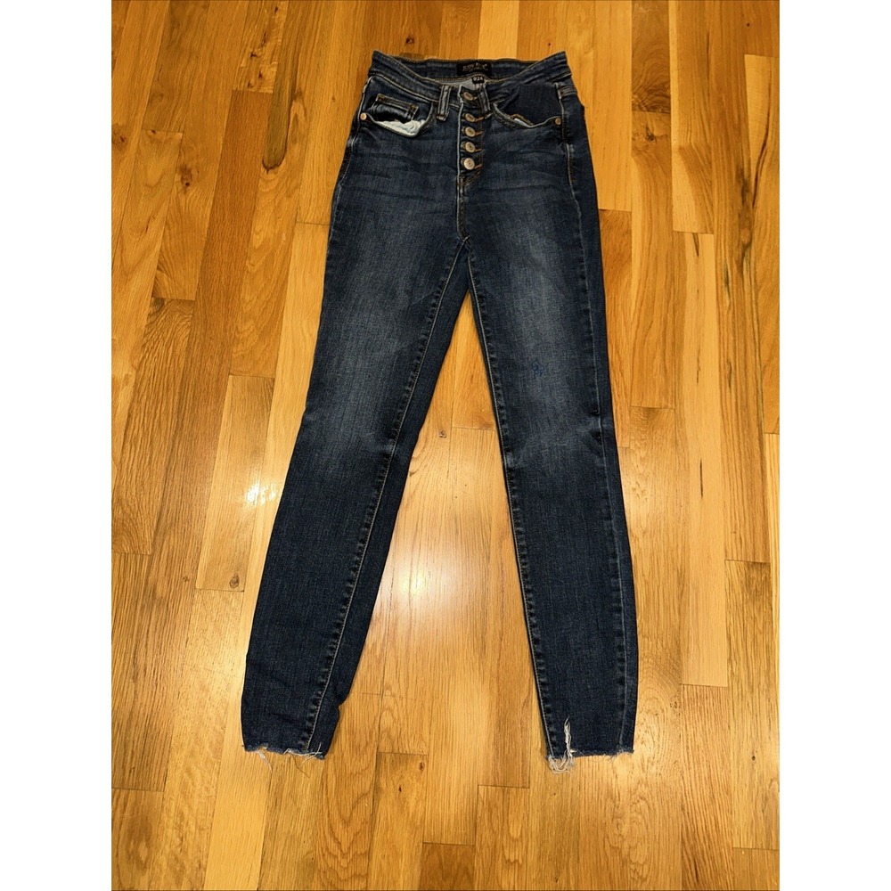 Judy Blue Button Fly Skinny Fit‎ Jeans Dark Wash High Rise Women's 0/24